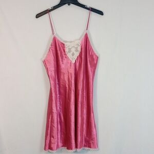 Vintage Partners Mervyn's Pink Size Large Polyester Satin Lace Slip Dress